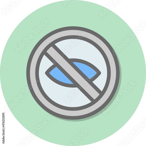 Close Eyes Line Filled Circle Vector Icon Design