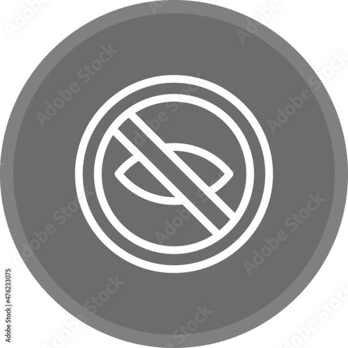 Close Eyes Line Circle Grey Vector Icon Design