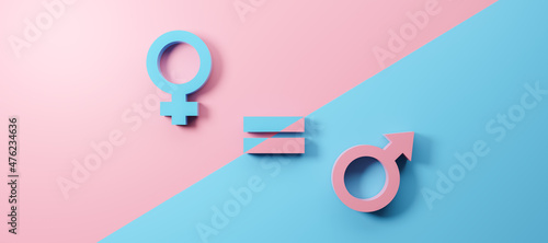 Картината върху платно Gender equality conceptual image, meaning of sex and equality of male and female
