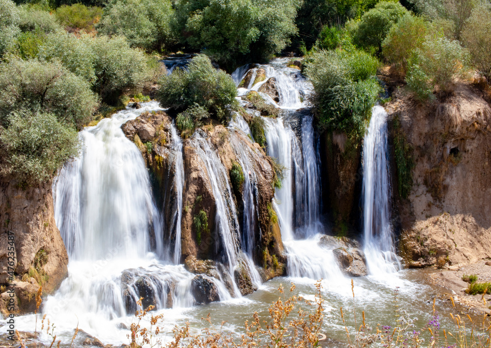 waterfall in the mountains waterfall in the mountains