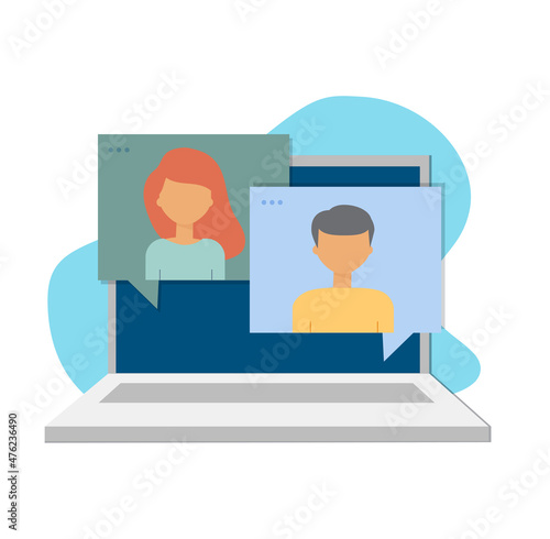Video teleconference and remote online meeting concept