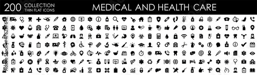 Photographie Medecine and health icon symbols