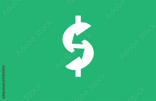 letter S Dollar Trade Logo. letter S with arrow and dollar icon combination. usable for finance and business logos. Flat Design Logo Template. vector illustration
