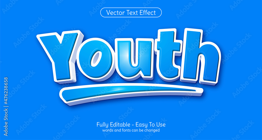 Creative 3d editable text Youth style effect template