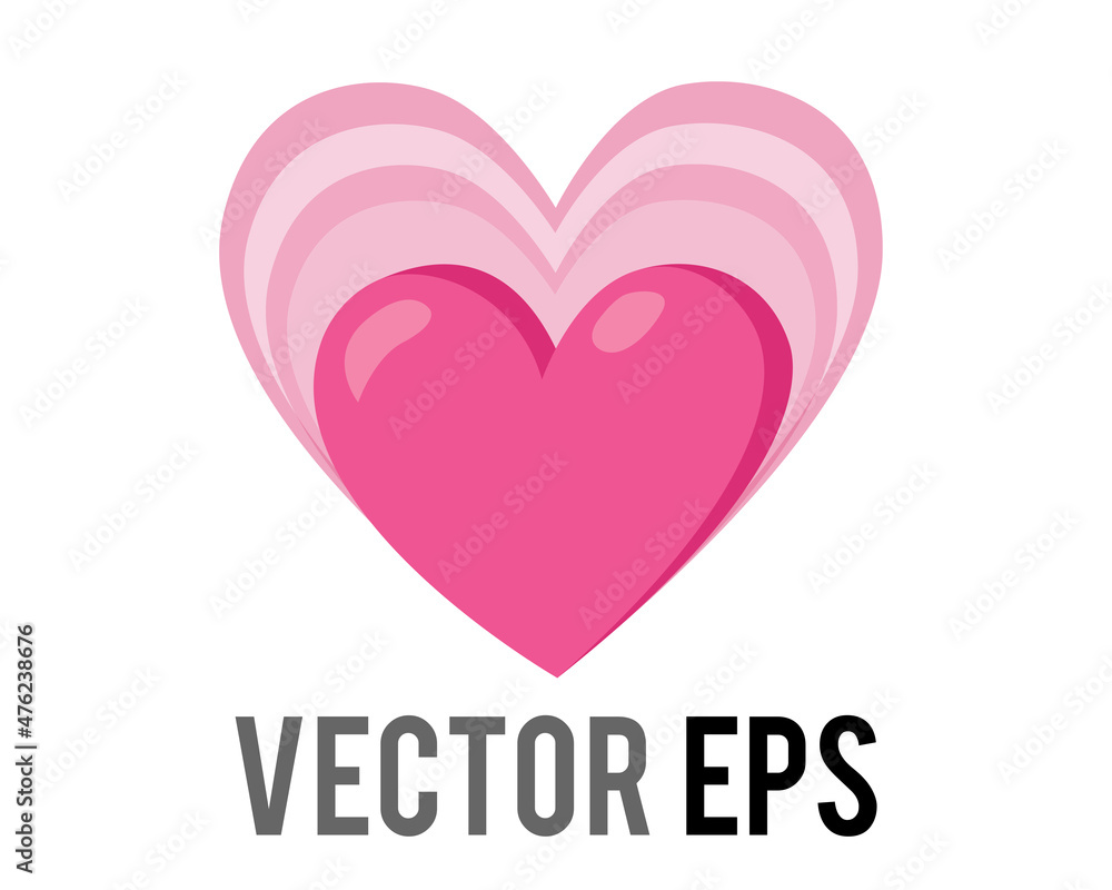 Vector glossy pink love glowing heart icon