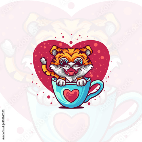Cute Baby Tiger In Cup
