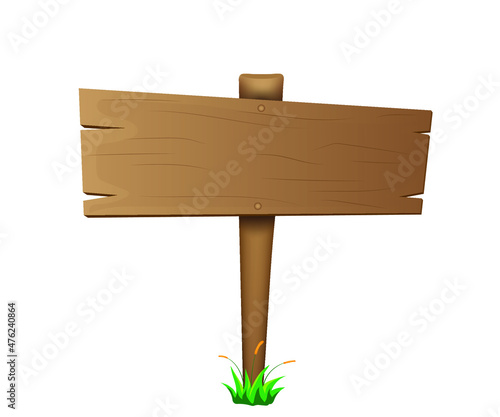 vector wooden sign isolated on white background