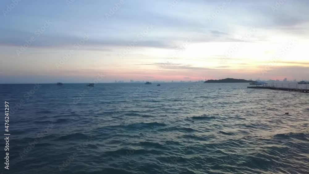 In the morning, you can see the beautiful sunrise over the sea In the morning, you can see the beautiful sunrise over the sea