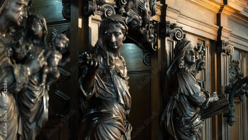 Religious Statues at the Cathedral in Bruges Religious Statues at the Cathedral in Bruges
