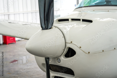 Close-up of part of the fuselage of a small aircraft
