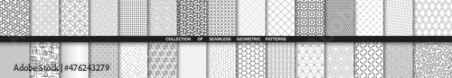 Set of vector seamless geometric patterns for your designs and backgrounds. Geometric abstract ornament. Collection of modern ornaments with repeating elements