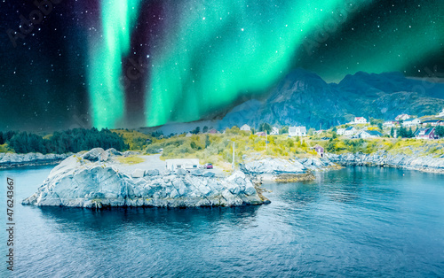 Fototapeta Naklejka Na Ścianę i Meble -  Aurora Boreal in Norway