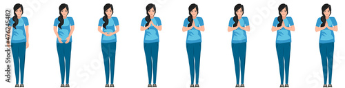 Namaste girl animation, hi, hello, welcome