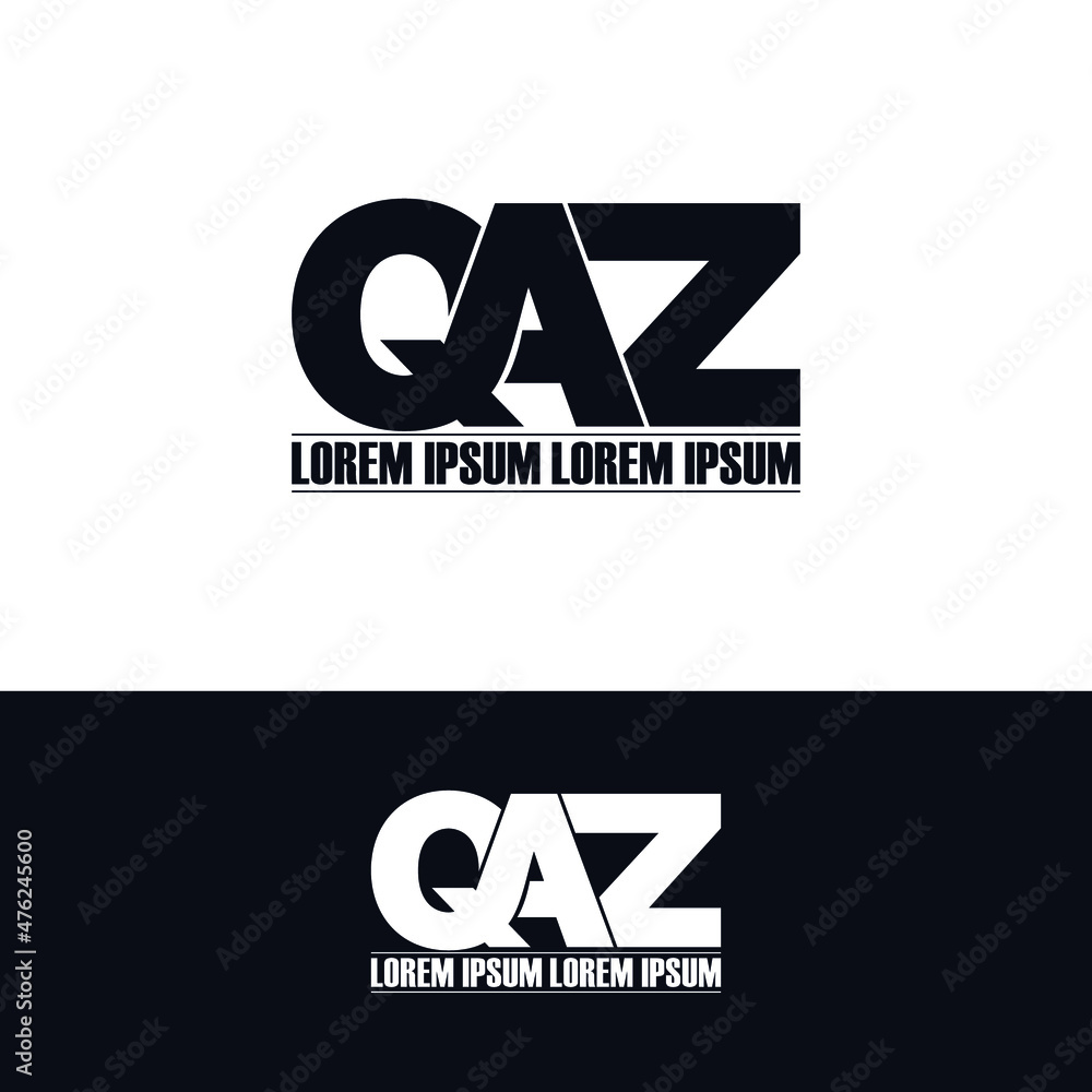 QAZ letter monogram logo design vector QAZ letter monogram logo design vector