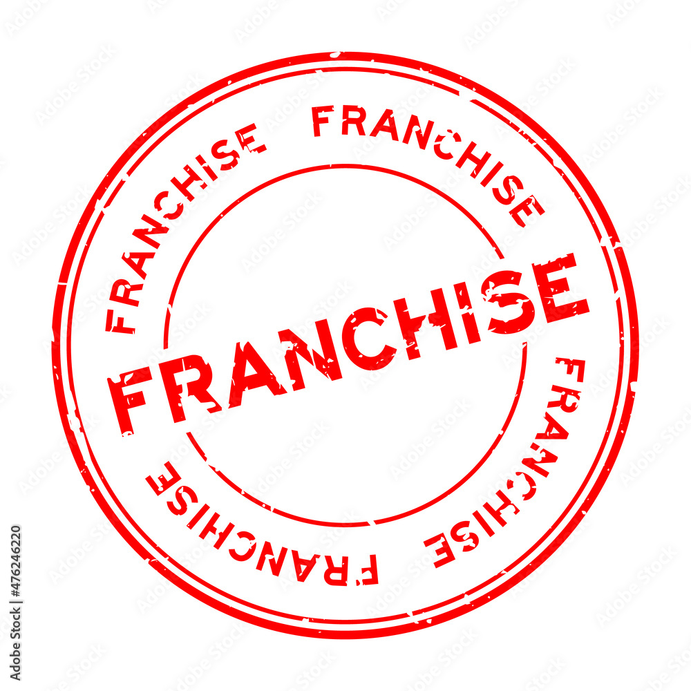Grunge red franchise word round rubber seal stamp on white background Grunge red franchise word round rubber seal stamp on white background