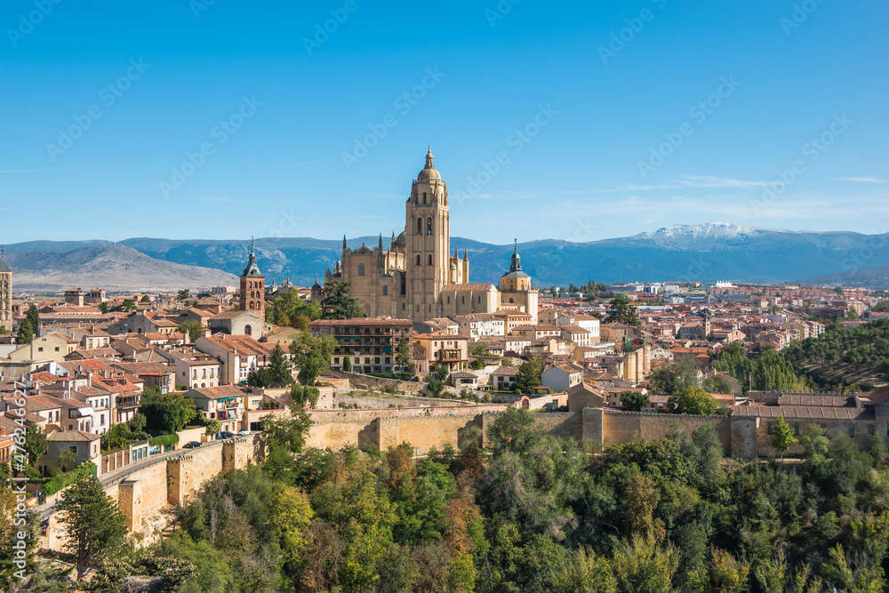 View of the Cathedral of Segovia from Alcazar of Segovia - Segovia, Spain