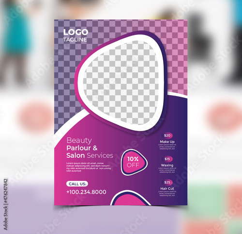 Spa Beauty Salon Flyer or Hair Salon Flyer Print Ready Editable Template Design Suitable For Brochure cover Design