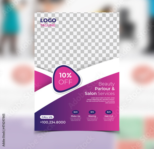 Beauty spa hair salon print ready flyer template design
