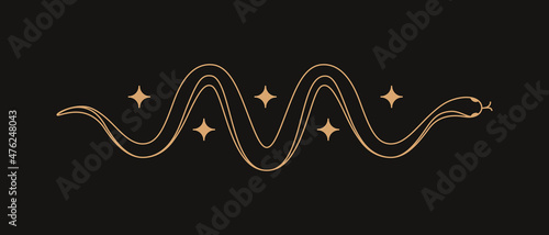 Vector logo design template in simple minimal style, magical and mystical symbols, tattoo signs,