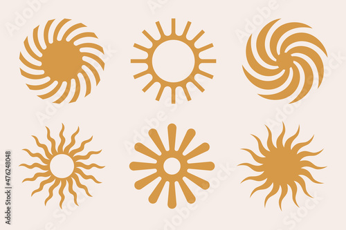 Vector set of design elements and illustrations in simple flat style - abstract forms and shapes with copy space for text - logo design templates, badges and stickers for posters, prints, banners