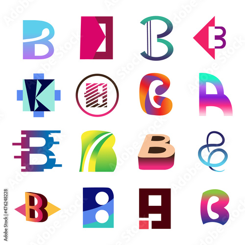 B logos vector icon art illustration