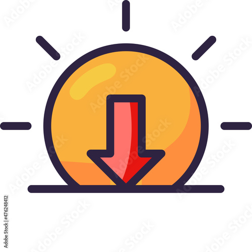 sunset line icon