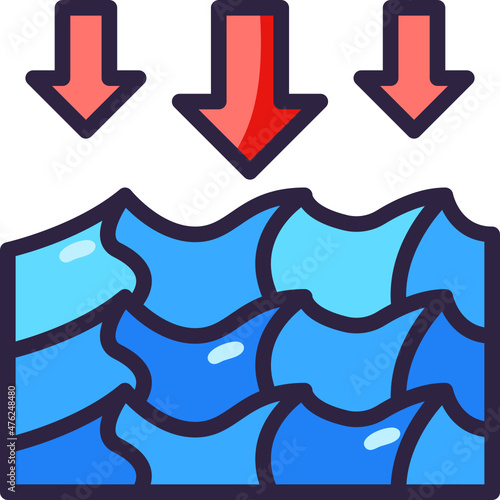 low tide line icon