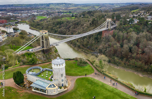 Clifton Suspension bridge from drone