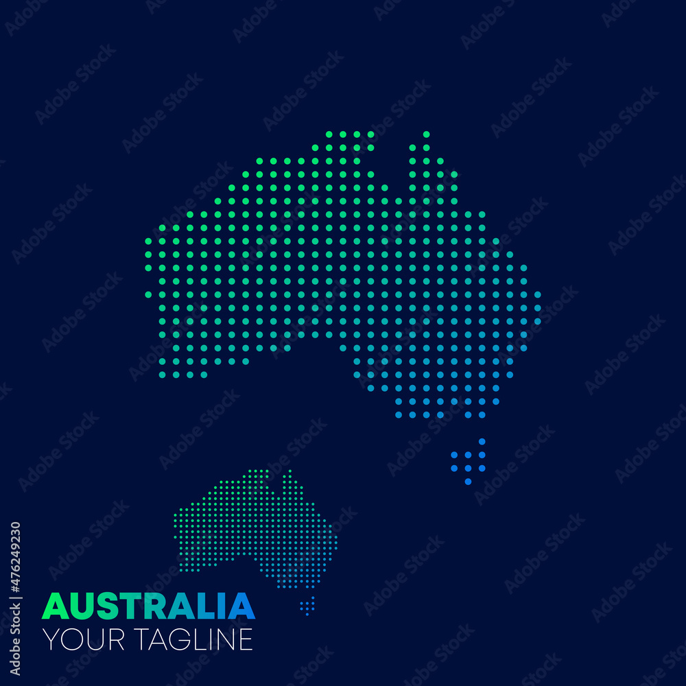 Australia Map Modern Tech Logomark icon