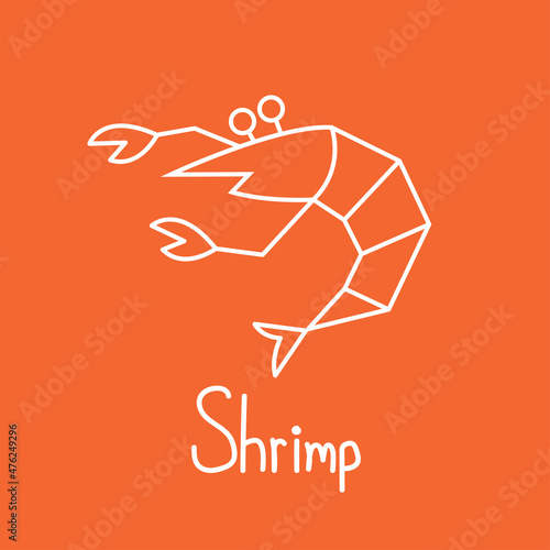  Shrimp icon vector.  Shrimp logo design.