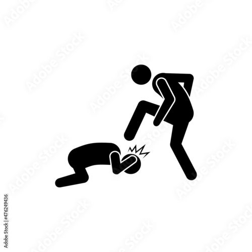 Social bullying icon. Harassment, social abuse and violence. Isolated vector element. Outline pictogram for web page, mobile app, promo