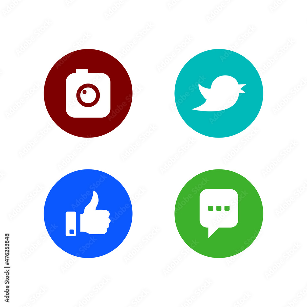 designed vector icons of like, handset, camera and bird for social media, websites, interfaces. Like icon eps. Social media icons set. designed vector icons of like, handset, camera and bird for social media, websites, interfaces. Like icon eps. Social media icons set.