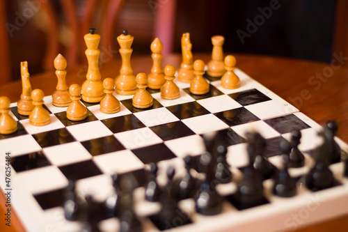 Chess board with the pieces