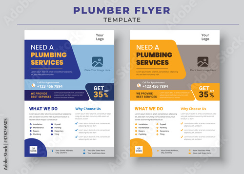 Need A Plumbing Services, Plumber Service Flyer Template, Handyman and Plumber Services Flyer