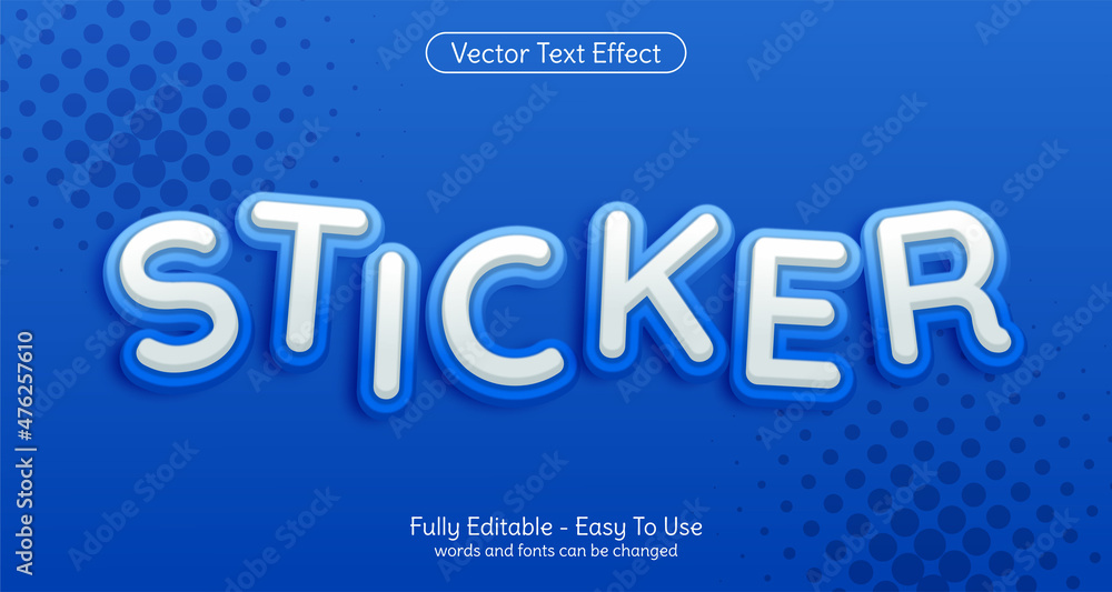Three dimension text Sticker, editable style effect template Three dimension text Sticker, editable style effect template
