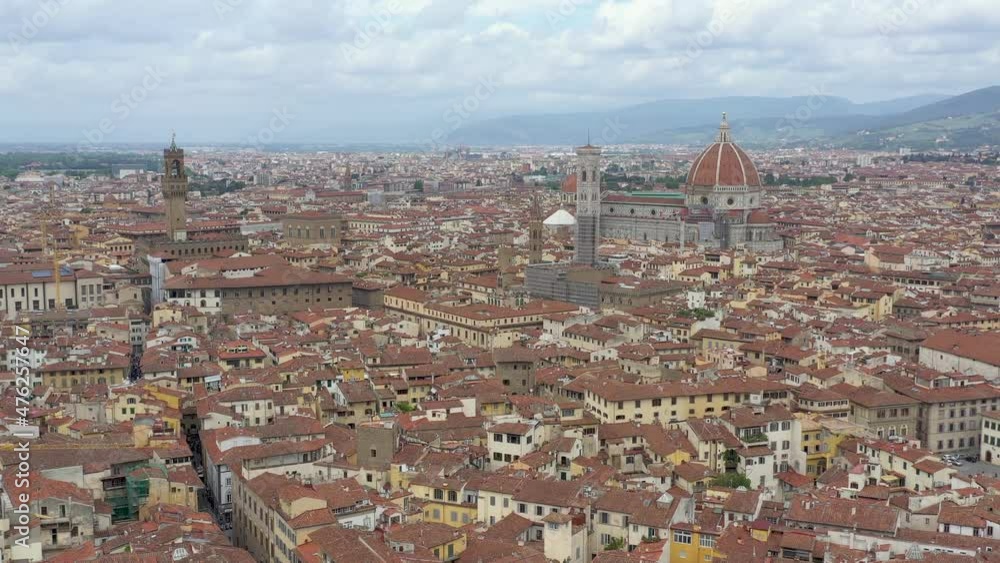 Florence city panorama skyline in Tuscany Italy. 4K aerial drone video. Florence city panorama skyline in Tuscany Italy. 4K aerial drone video.