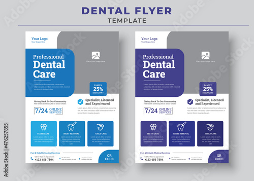 Professional Dental Care, Dental Care Flyers Template, Dental Care Clinic, Medical Care Health Flyer