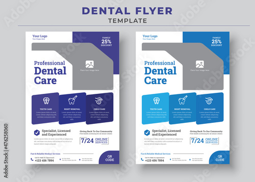 Professional Dental Care, Dental Care Flyers Template, Dental Care Clinic, Medical Care Health Flyer