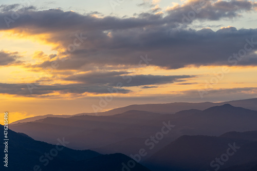 Mountain Peaks in Sunset © Bogdan
