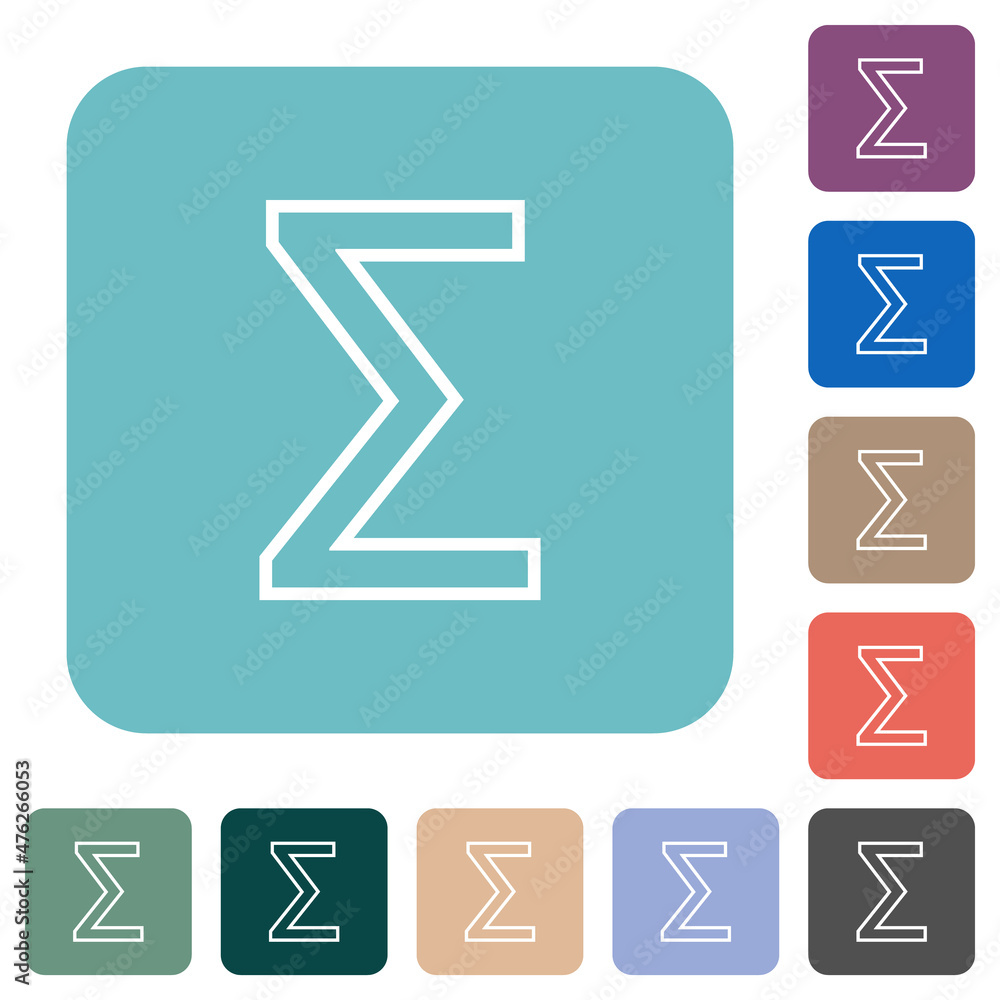 Sum symbol outline rounded square flat icons Sum symbol outline rounded square flat icons