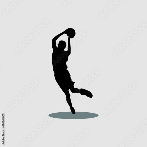 Player Basketball silhouette vector image