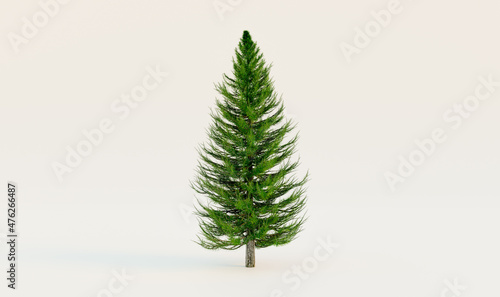 Christmas tree on white background with clippings path, 3D illustrations rendering © angkhan