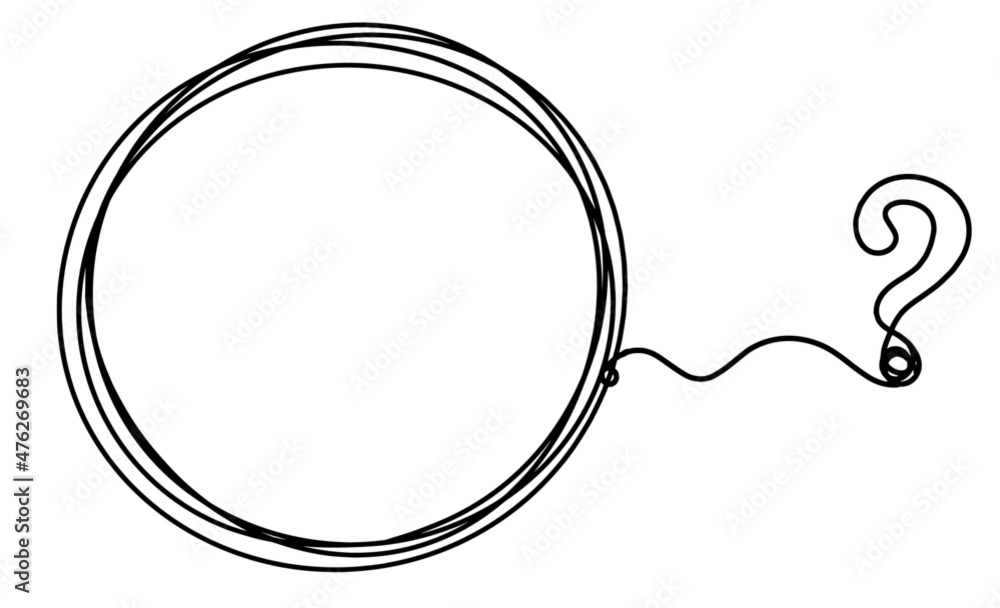 Circle with signs as line drawing on white background Circle with signs as line drawing on white background