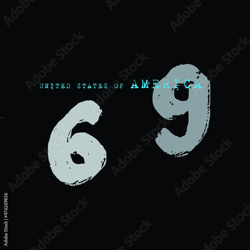 United states of america 69, tshirt design