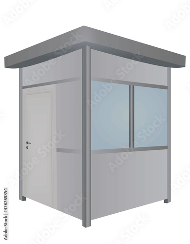 Outdoor sentry box. vector illustration