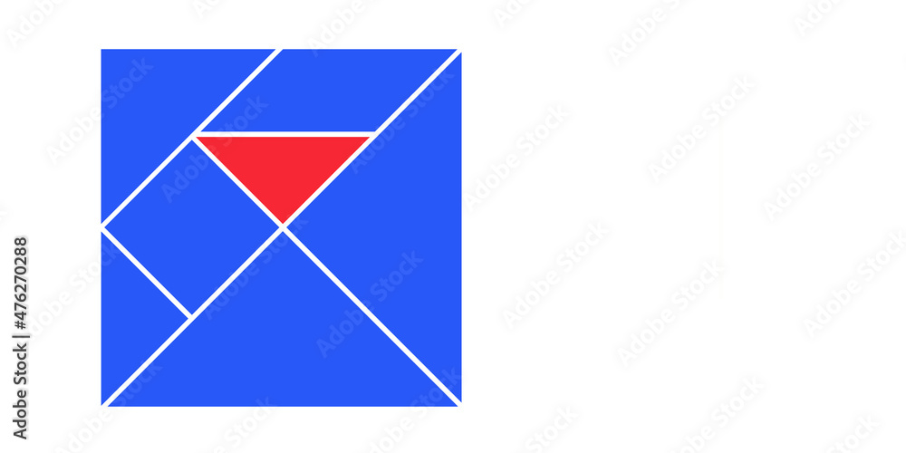 Klassisches Tangram als Illustration vor weißem Hintergrund Klassisches Tangram als Illustration vor weißem Hintergrund