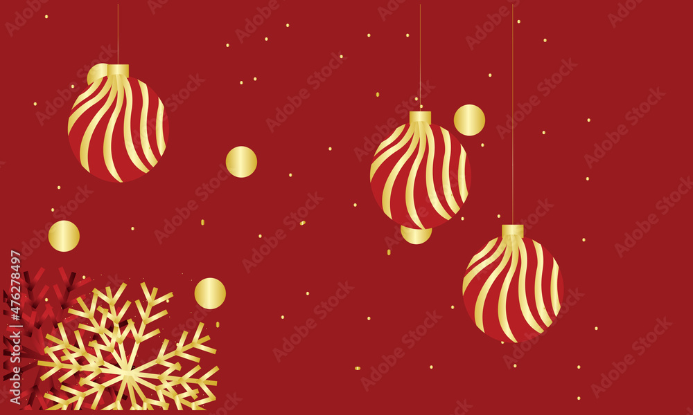 Red christmas background in flat design