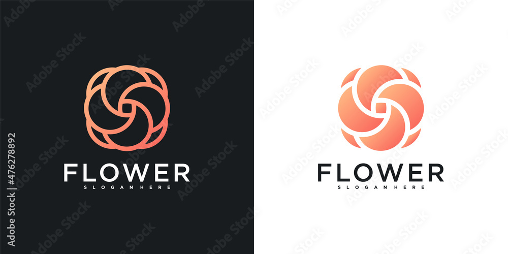 Abstrac flower logo with luxury gradients colour Premium vektor. part 1