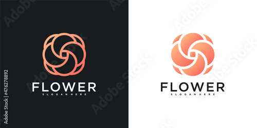 Abstrac flower logo with luxury gradients colour Premium vektor. part 1