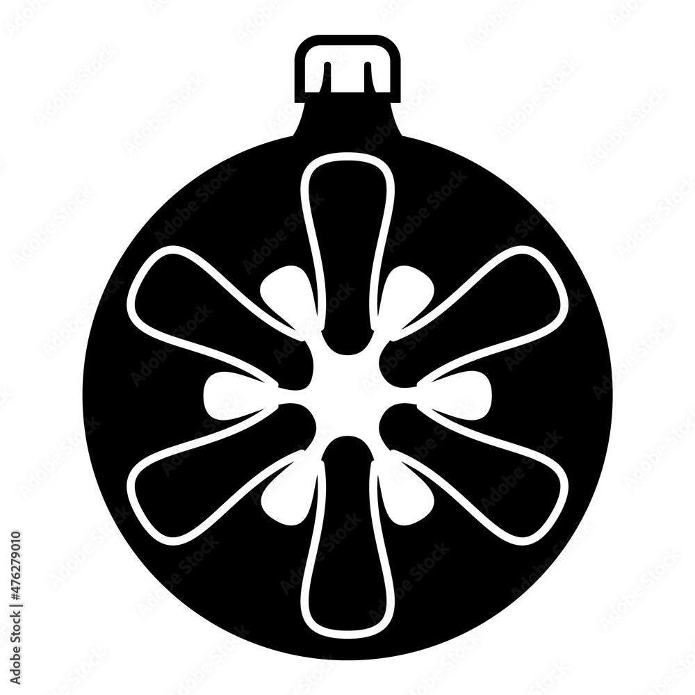 Fototapeta premium Christmas Tree Decoration Flat Icon Isolated On White Background